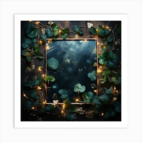 Frame With Ivy And Lights Art Print