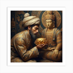 Buddha And Man Art Print