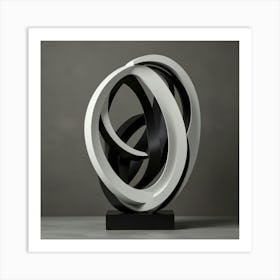 Abstract Black And White Sculpture Art Print