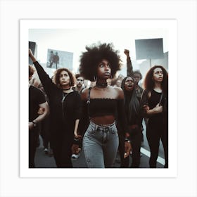 Black Women Protesting Art Print