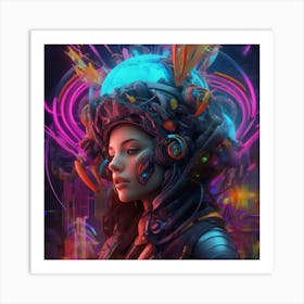 Futuristic Girl 1 Art Print