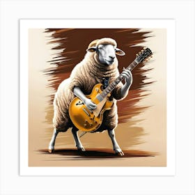 A Rocking Sheep Playing A Gold Guitar 1 Poster