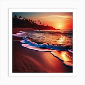 Sunset At The Beach 174 Art Print