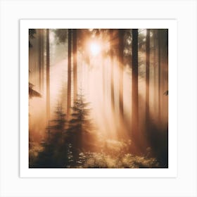 Sunrise In The Forest Art Print