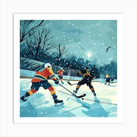 A Ice Hockey Match Lofi Illustration 1718700662 3 Art Print