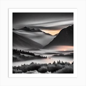 Sunrise In The Mountains 2 Art Print