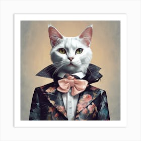 Fashion Cat Art Print 11 Art Print