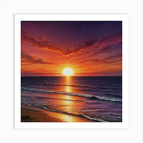 Sunset On The Beach 6 Art Print