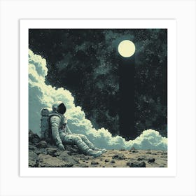 Astronaut In Space Art Print