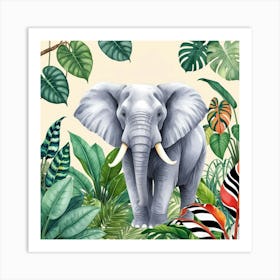 Elephant in the Garden Art Print