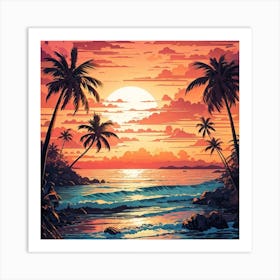 Sunset Painting Art Print