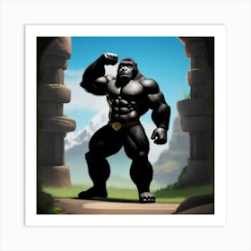 Gorilla In The Jungle 3 Art Print