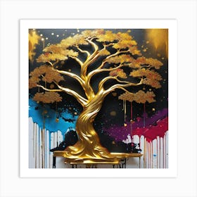 Gold Tree 1 Art Print