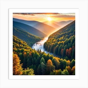 Sunrise In The Mountains Art Print