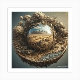 Sphere In The Desert Art Print