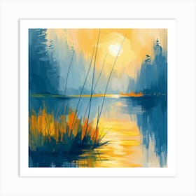 Sunset By The Lake 1 Art Print