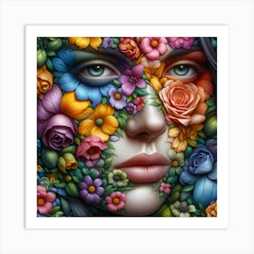 Flower Face Art Print