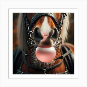 Horse Chewing Gum Art Print