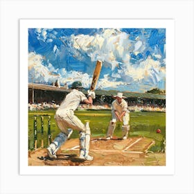 'Playing Cricket' Art Print