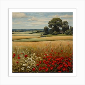 Poppies In The Field Art Print