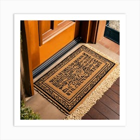 A Photo Of A Door Mat With A Welcome Mat Pattern 15 Art Print