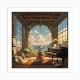 Piano In A Room Art Print