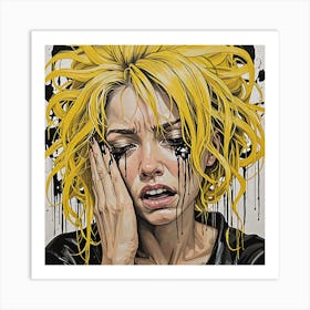 Girl With Yellow Hair Art Print