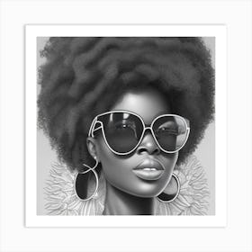 Afro Girl Art Print