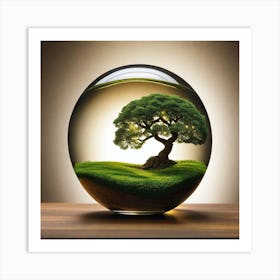 Bonsai Tree In Glass Ball 1 Art Print