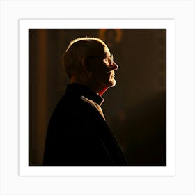 Silhouette Of A Priest 1 Art Print