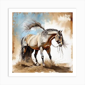 Horse In The Sand Art Print