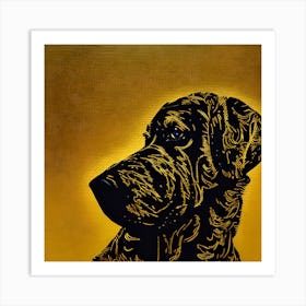 Pretty Dog Silhouette Profile Art Print