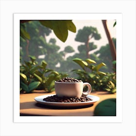 Coffee Cup In The Forest 3 Art Print