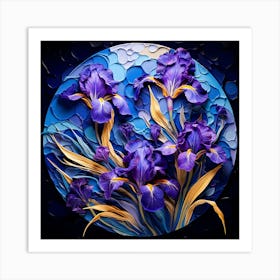 Purple Irises 13 Art Print