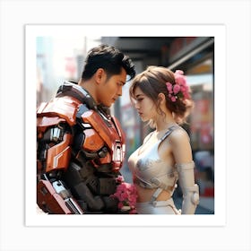 Robot Couple 14 Art Print