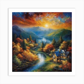 Sunset In The Valley Art Print