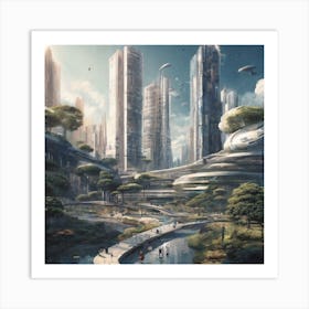 Futuristic City 1 Art Print