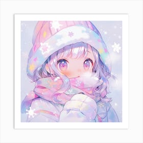 Anime Girl In Winter 1 Art Print
