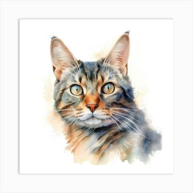 Mekong Bobtail Cat Portrait 3 Art Print