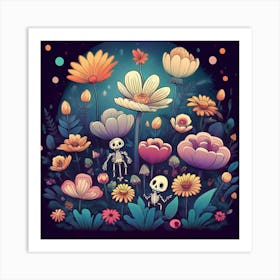 Haunted flowers Art Print