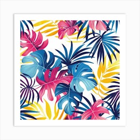 Tropical Leaves Seamless Pattern 5 Art Print