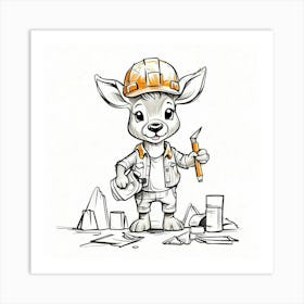 Construction Worker Art Print