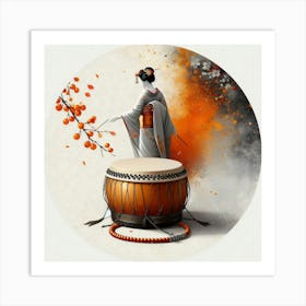 Geisha Creative Illustration Artwork 38 Art Print