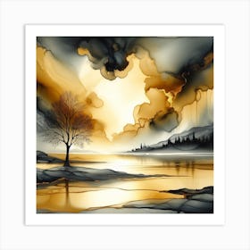 Sunset On The Lake Art Print