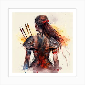 Powerful Warrior Back Woman #3 Art Print