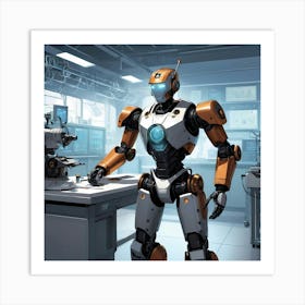 Sleek Humanoid Robot Art Print