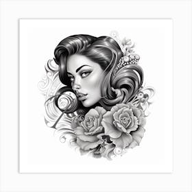 Wolf51072 Chicano A Tattoo Illustration Depicting Realistic Por 21dbcdb7 E934 42fc Aaf3 5beb34f09f55 Art Print