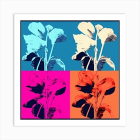 Andy Warhol Style Pop Art Flowers Cyclamen 3 Square Art Print