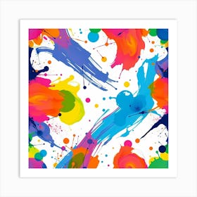 Colorful Paint Splatters Poster