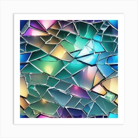 Broken Glass Background 15 Art Print